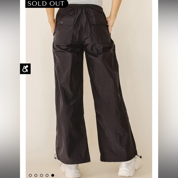 NWT BOHME NOVALEE PARACHUTE PANTS IN BLACK - Picture 4 of 4